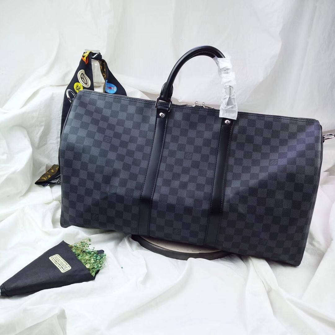 Replica Louis Vuitton Keepall Bandouliere 50 Monogram Satellite Coated Canvas Monogram Other